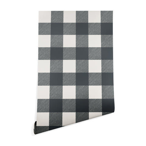 Alisa Galitsyna Gingham Cloth Charcoal Checks Wallpaper