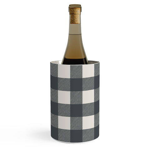 Alisa Galitsyna Gingham Cloth Charcoal Checks Wine Chiller