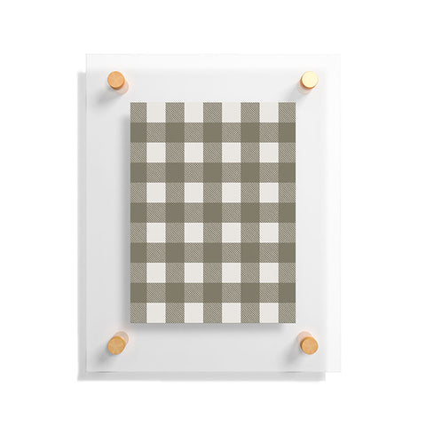 Alisa Galitsyna Gingham Cloth Olive Checks Floating Acrylic Print