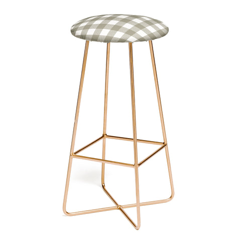 Alisa Galitsyna Gingham Cloth Olive Checks Bar Stool