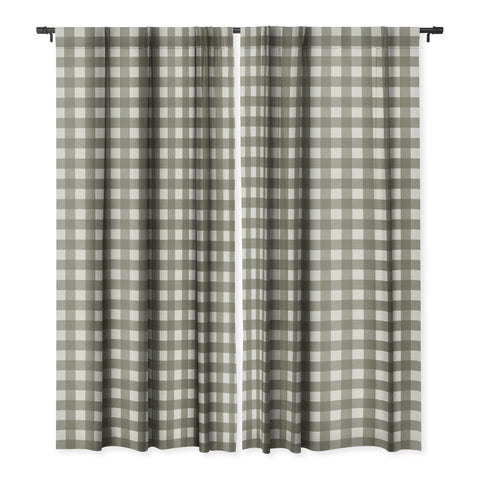 Alisa Galitsyna Gingham Cloth Olive Checks Blackout Window Curtain