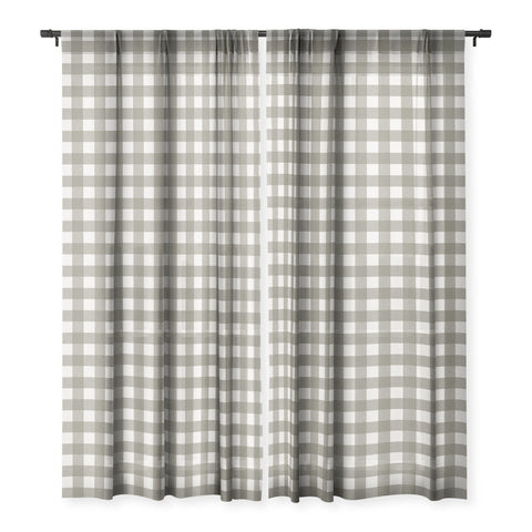 Alisa Galitsyna Gingham Cloth Olive Checks Sheer Window Curtain