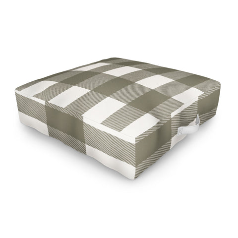 Alisa Galitsyna Gingham Cloth Olive Checks Outdoor Floor Cushion
