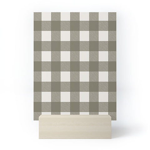 Alisa Galitsyna Gingham Cloth Olive Checks Mini Art Print