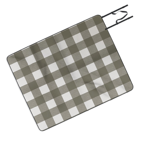 Alisa Galitsyna Gingham Cloth Olive Checks Picnic Blanket