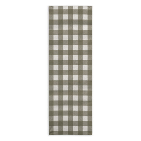 Alisa Galitsyna Gingham Cloth Olive Checks Yoga Towel