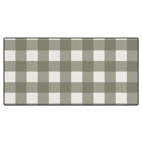 Alisa Galitsyna Gingham Cloth Olive Checks Desk Mat