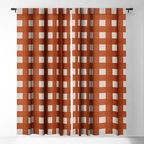 Alisa Galitsyna Gingham Cloth Red Checks Blackout Window Curtain