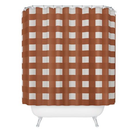 Alisa Galitsyna Gingham Cloth Red Checks Shower Curtain