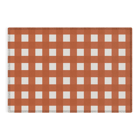 Alisa Galitsyna Gingham Cloth Red Checks Outdoor Rug
