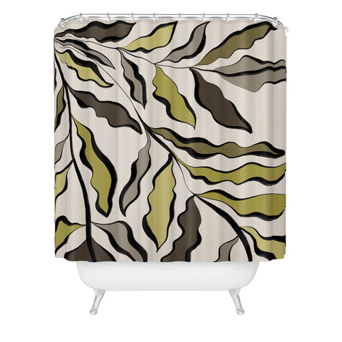 Alisa Galitsyna Green Leaves 2 Shower Curtain