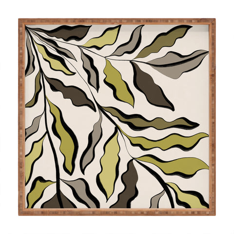 Alisa Galitsyna Green Leaves 2 Square Tray