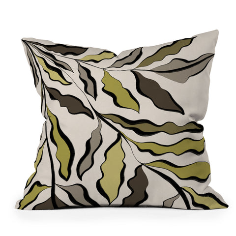 Alisa Galitsyna Green Leaves 2 Throw Pillow
