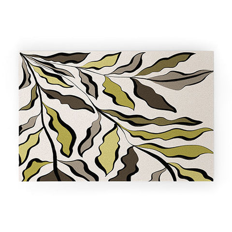 Alisa Galitsyna Green Leaves 2 Welcome Mat
