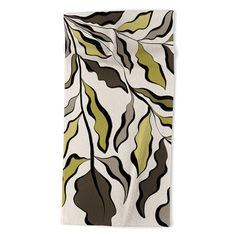 Alisa Galitsyna Green Leaves 2 Beach Towel