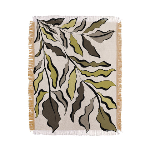 Alisa Galitsyna Green Leaves 2 Throw Blanket