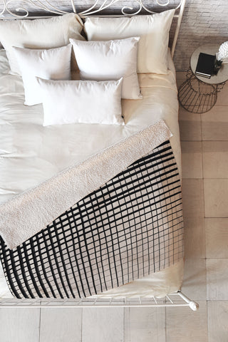 Alisa Galitsyna Hand Drawn Grid Fleece Throw Blanket