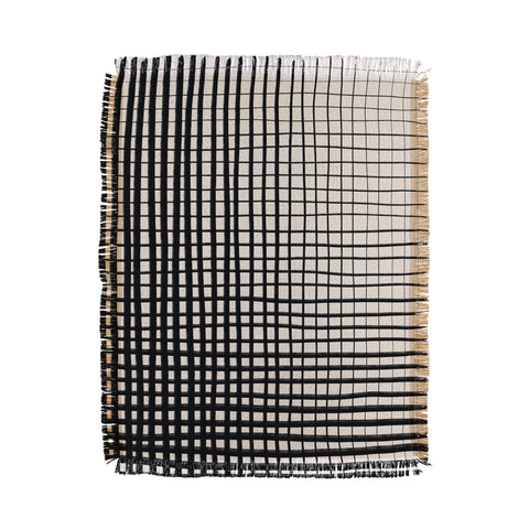 Alisa Galitsyna Hand Drawn Grid Throw Blanket