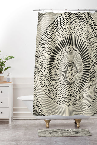 Alisa Galitsyna Hand Drawn Patterned Abstract Shower Curtain And Mat