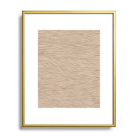 Alisa Galitsyna Irregular Lines Brown on Beige Metal Framed Art Print