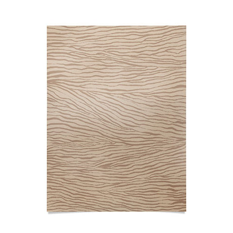 Alisa Galitsyna Irregular Lines Brown on Beige Poster
