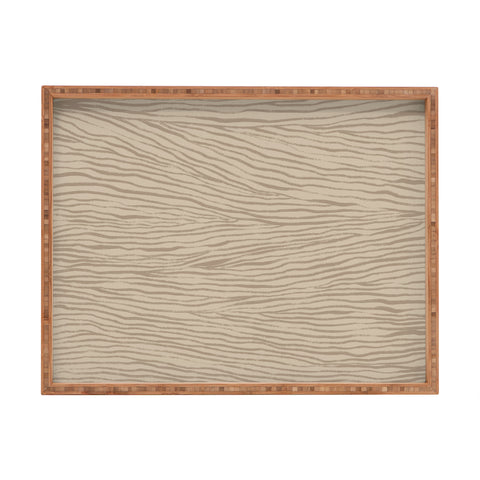 Alisa Galitsyna Irregular Lines Brown on Beige Rectangular Tray