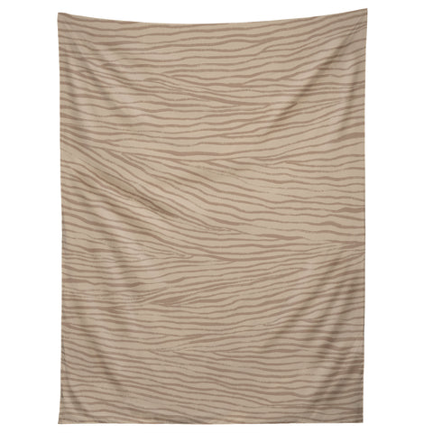Alisa Galitsyna Irregular Lines Brown on Beige Tapestry