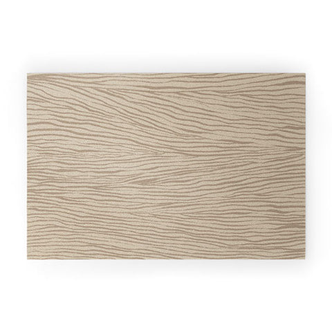 Alisa Galitsyna Irregular Lines Brown on Beige Welcome Mat