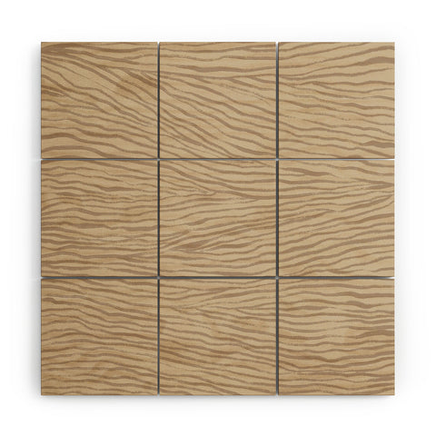 Alisa Galitsyna Irregular Lines Brown on Beige Wood Wall Mural