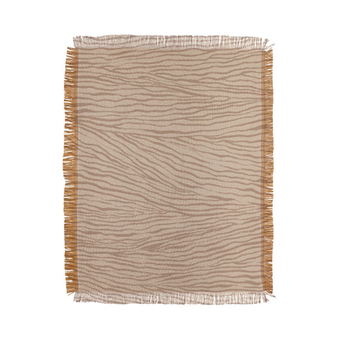 Alisa Galitsyna Irregular Lines Brown on Beige Throw Blanket