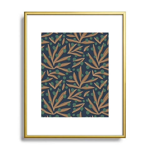 Alisa Galitsyna Leaves Wild Berries 1 Metal Framed Art Print