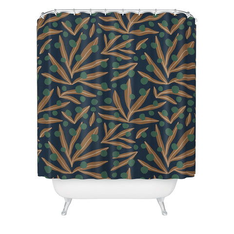 Alisa Galitsyna Leaves Wild Berries 1 Shower Curtain