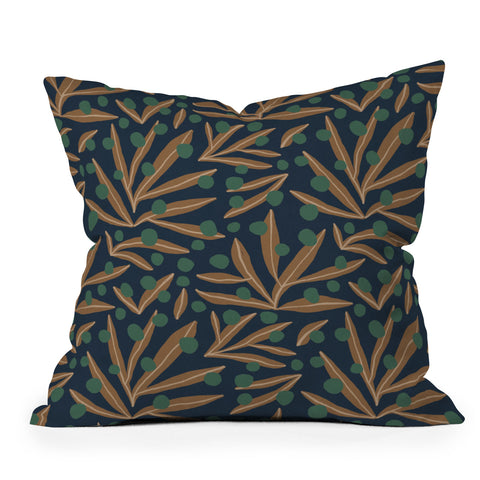 Alisa Galitsyna Leaves Wild Berries 1 Throw Pillow