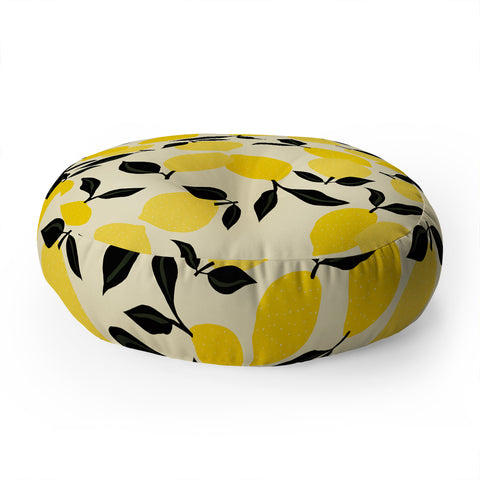 Alisa Galitsyna Lemon Garden Floor Pillow Round