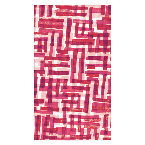 Alisa Galitsyna Linocut Pattern 6 Magenta Tablecloth