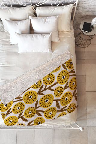 Alisa Galitsyna Mid Century Garden 1 Fleece Throw Blanket