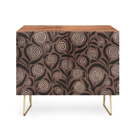 Alisa Galitsyna Midnight Floral Pattern 2 Credenza