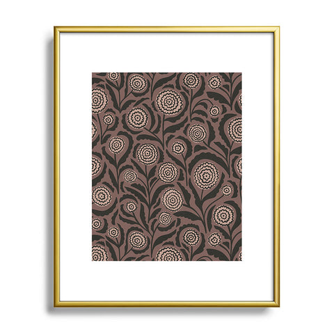 Alisa Galitsyna Midnight Floral Pattern 2 Metal Framed Art Print