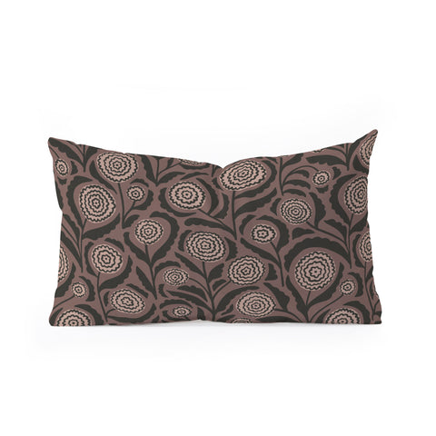 Alisa Galitsyna Midnight Floral Pattern 2 Oblong Throw Pillow