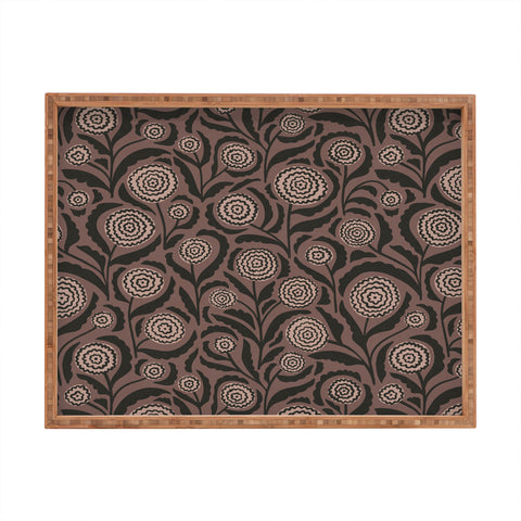 Alisa Galitsyna Midnight Floral Pattern 2 Rectangular Tray