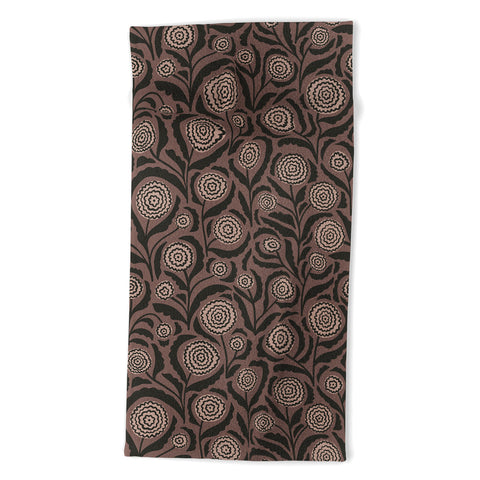 Alisa Galitsyna Midnight Floral Pattern 2 Beach Towel