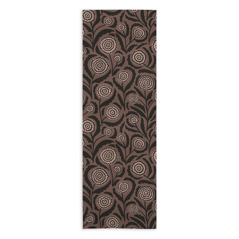 Alisa Galitsyna Midnight Floral Pattern 2 Yoga Towel