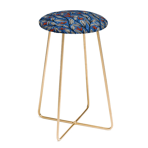 Alisa Galitsyna Midnight Florals 2 Counter Stool