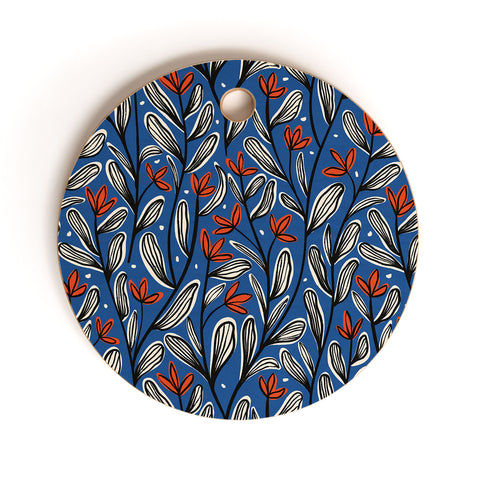 Alisa Galitsyna Midnight Florals 2 Cutting Board Round