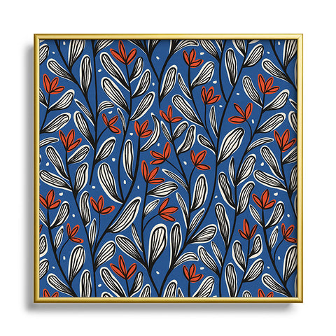 Alisa Galitsyna Midnight Florals 2 Square Metal Framed Art Print
