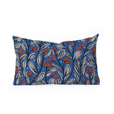 Alisa Galitsyna Midnight Florals 2 Oblong Throw Pillow