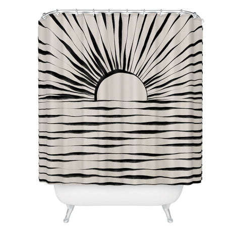 Alisa Galitsyna Minimal Sunrise Sunset Shower Curtain