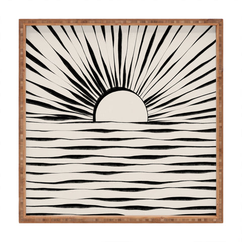 Alisa Galitsyna Minimal Sunrise Sunset Square Tray