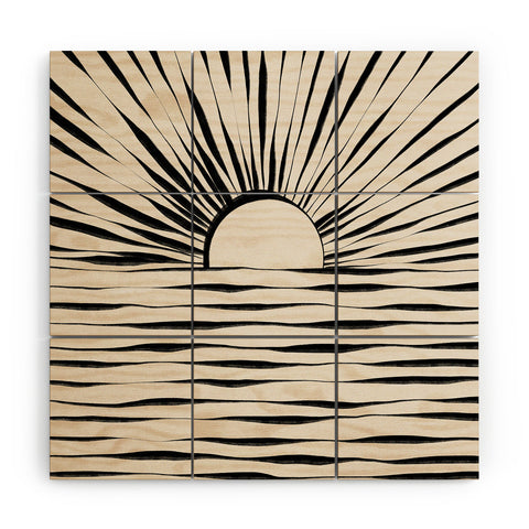Alisa Galitsyna Minimal Sunrise Sunset Wood Wall Mural