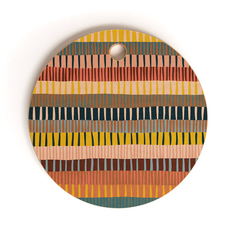 Alisa Galitsyna Mix of Stripes 2 Cutting Board Round